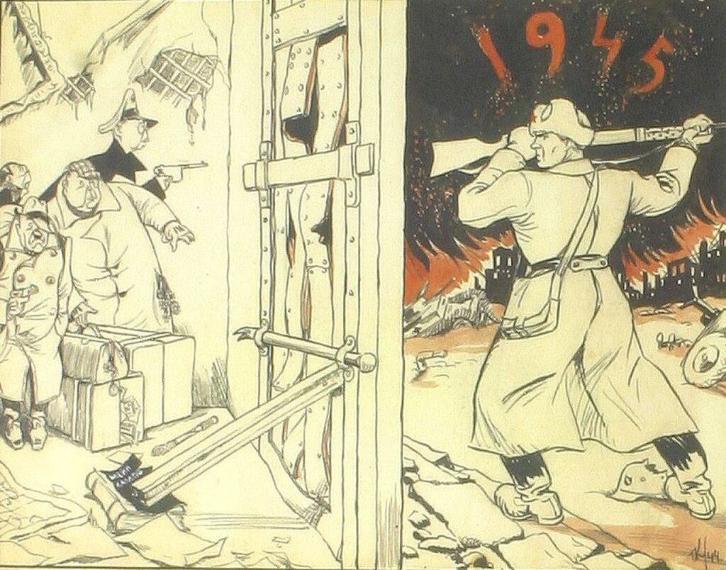 Поджигатели войны. Кукрыниксы 1941-1945. Карикатуры Великой Отечественной.